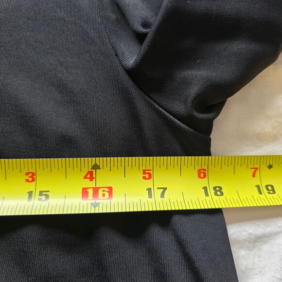 Vintage Fendi Polo Shirt Size 40/ M FF Logo Button Black Long Sleeve Cropped - Picture 7 of 8